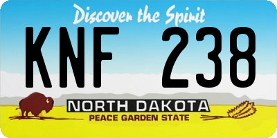 ND license plate KNF238