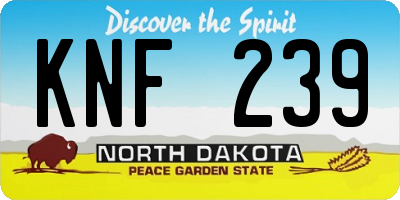 ND license plate KNF239