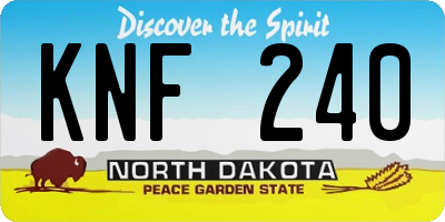 ND license plate KNF240