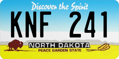 ND license plate KNF241