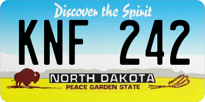 ND license plate KNF242