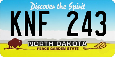 ND license plate KNF243