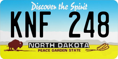 ND license plate KNF248