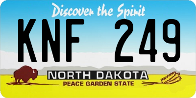 ND license plate KNF249