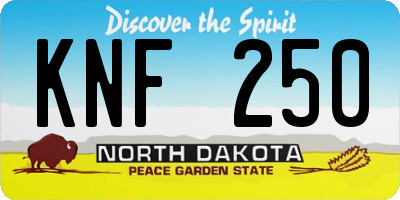 ND license plate KNF250