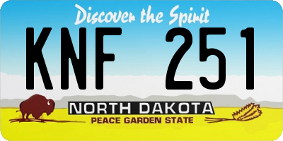 ND license plate KNF251