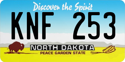 ND license plate KNF253