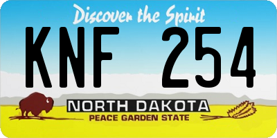 ND license plate KNF254