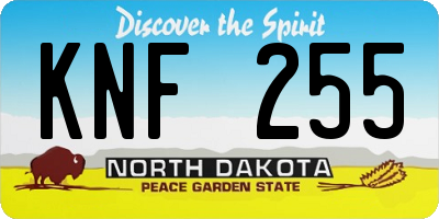 ND license plate KNF255