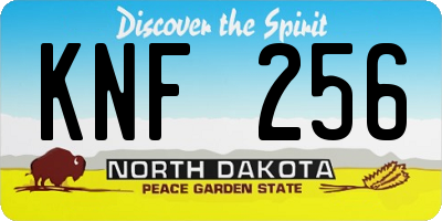 ND license plate KNF256