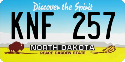 ND license plate KNF257