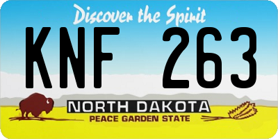 ND license plate KNF263