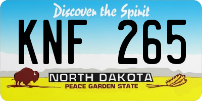 ND license plate KNF265