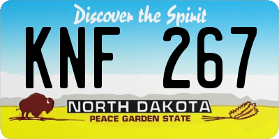 ND license plate KNF267