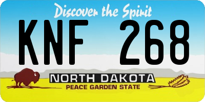 ND license plate KNF268