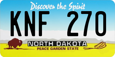ND license plate KNF270
