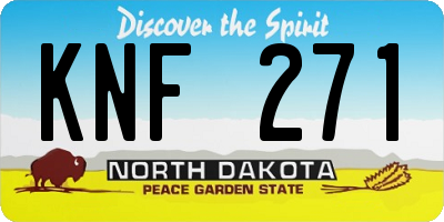 ND license plate KNF271