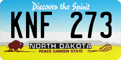 ND license plate KNF273