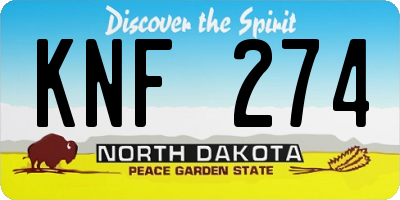 ND license plate KNF274