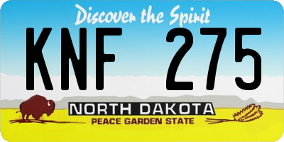 ND license plate KNF275
