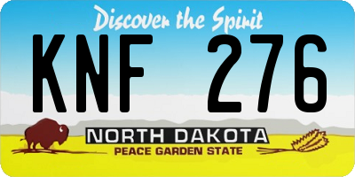 ND license plate KNF276