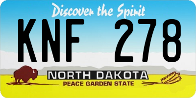 ND license plate KNF278