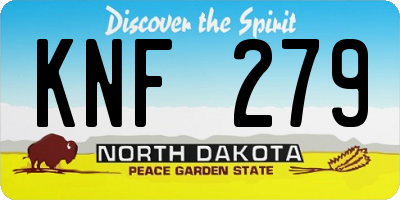 ND license plate KNF279