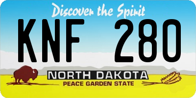 ND license plate KNF280