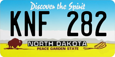 ND license plate KNF282