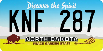 ND license plate KNF287