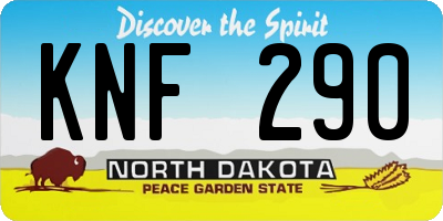 ND license plate KNF290