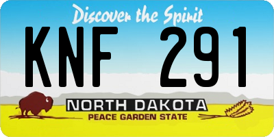 ND license plate KNF291