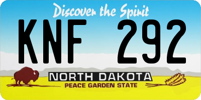 ND license plate KNF292