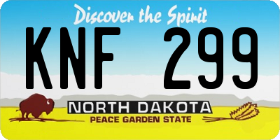 ND license plate KNF299
