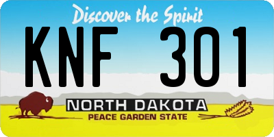 ND license plate KNF301