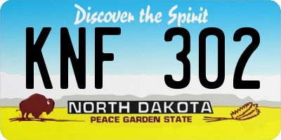ND license plate KNF302