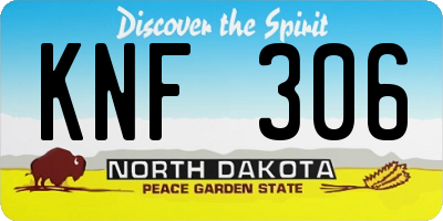 ND license plate KNF306