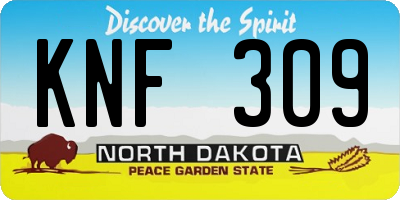 ND license plate KNF309