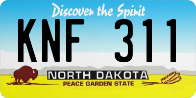 ND license plate KNF311