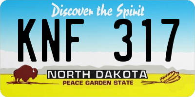 ND license plate KNF317