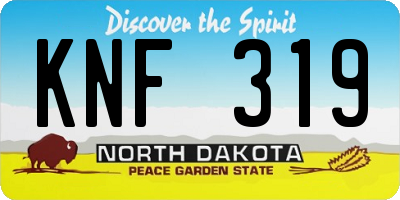 ND license plate KNF319