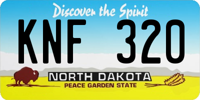 ND license plate KNF320