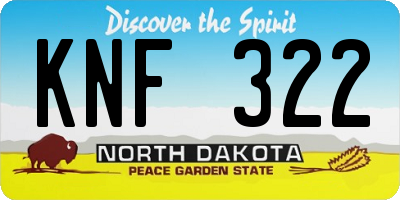 ND license plate KNF322