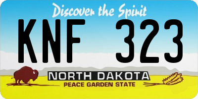 ND license plate KNF323