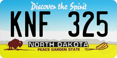 ND license plate KNF325