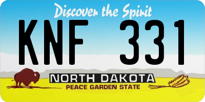 ND license plate KNF331
