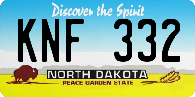 ND license plate KNF332