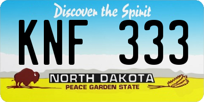 ND license plate KNF333
