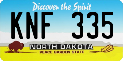 ND license plate KNF335