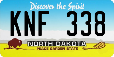 ND license plate KNF338